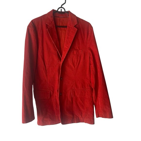 J. Crew Men's Size Medium Burnt Orange Corduroy Button Up Career Blazer Jacket - Picture 1 of 10